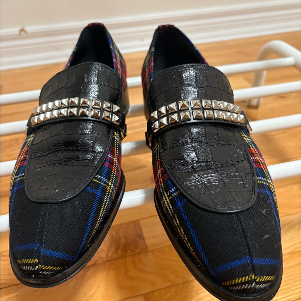 Giuseppe Zanotti Black Multicolor Studded Loafers